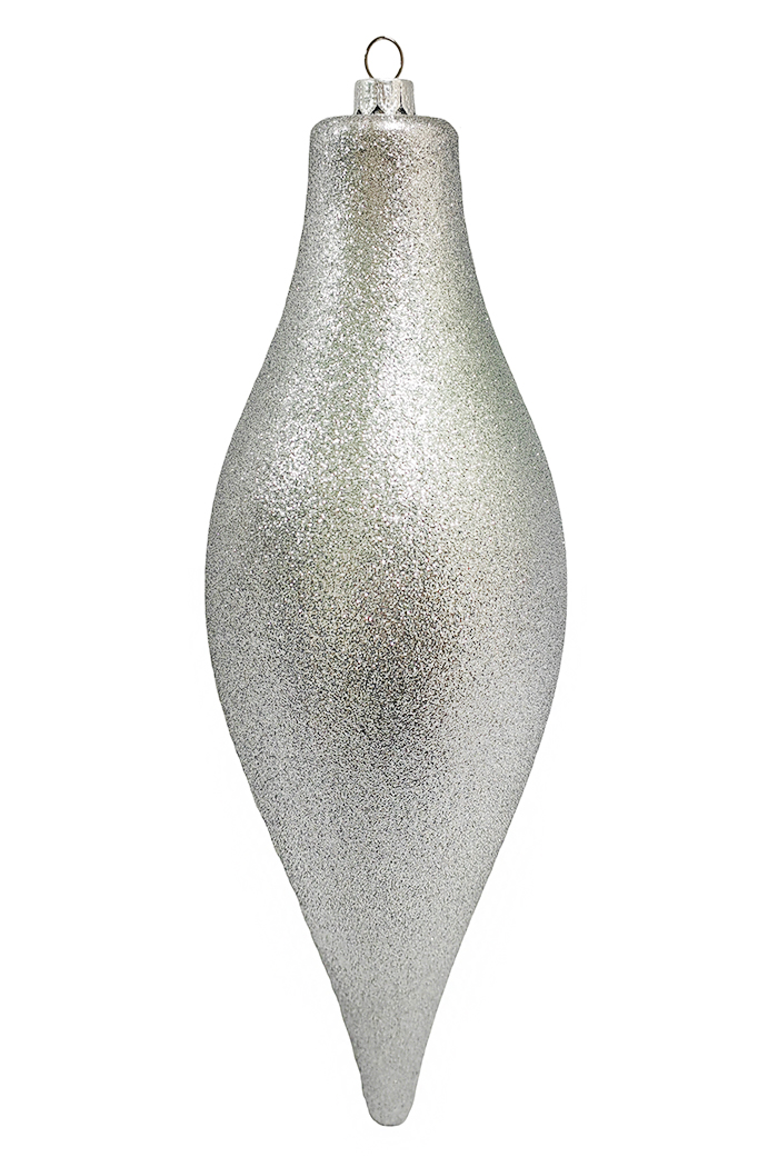 Украшение пластиковое Сосулька Конусная Искристая 30см